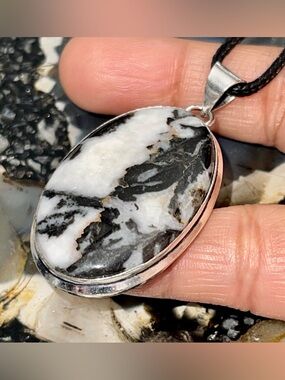 White Buffalo Turquoise Pendant 2”